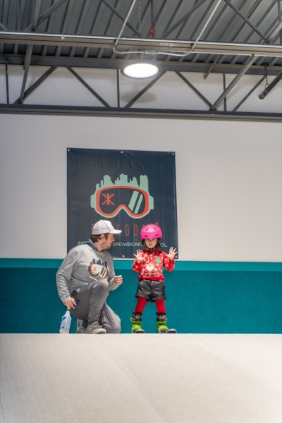 Kids and instructor on the indoor slope at Shredder Wheat Ridge